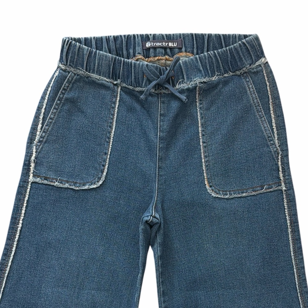 Tractr Blu Stretch Drawstring Waist Wide Leg Jeans Size 12 Girls - Picture 2 of 9